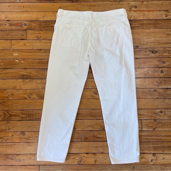 MOTHER The loosey ripped white high rise jeans button fly strech 100% cotton  31 - Picture 2 of 15